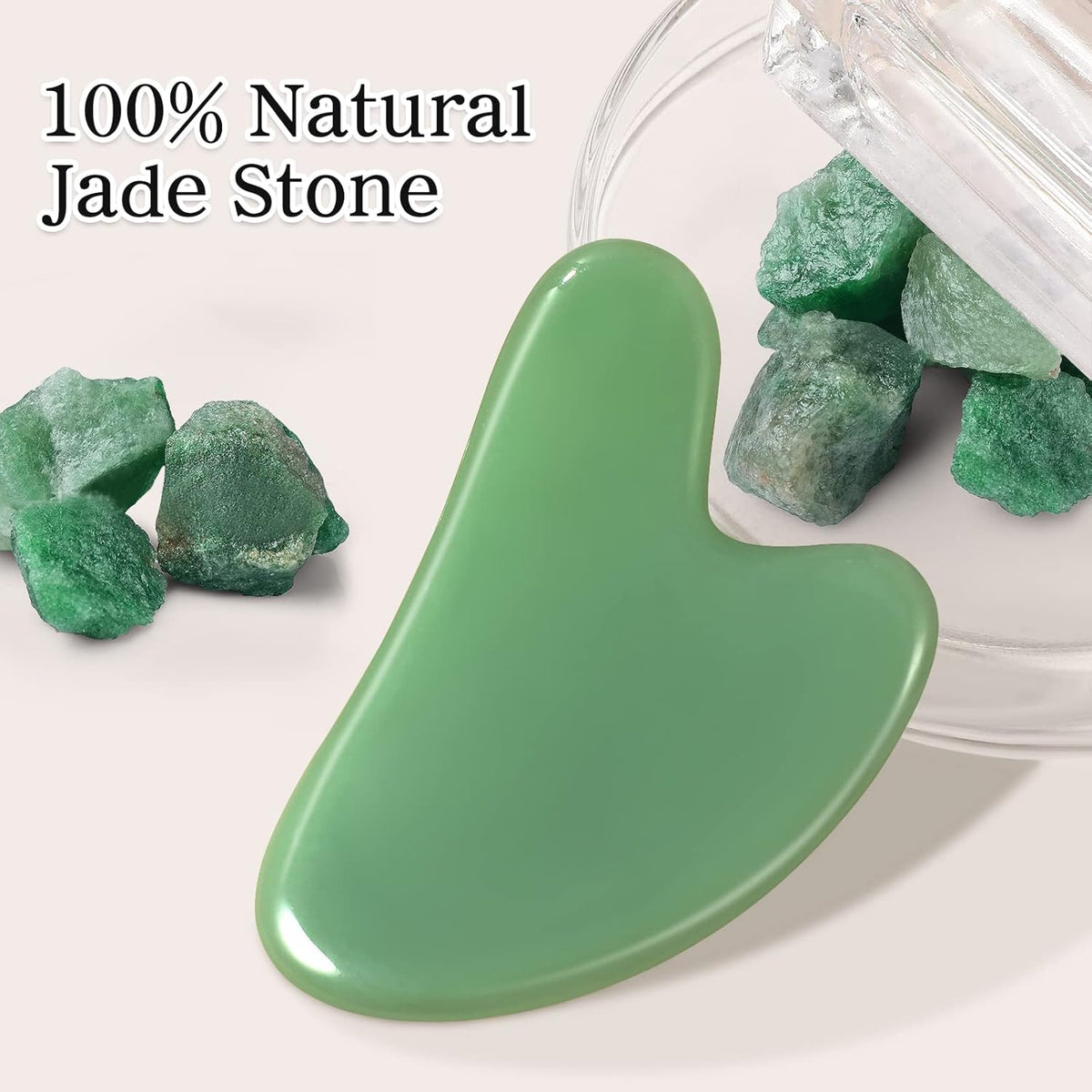 Jade Gua Sha Facial Sculpting Tool - Jawline Contour & Anti-Puffiness Massage Stick