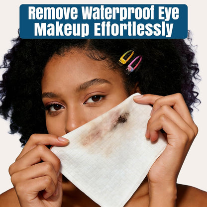 Disposable Biodegradable Face Towels - Lint-Free Facial Cleansing Wipes for Sensitive Skin, Makeup Remover & Skincare, XL 10"X12", 50 Count