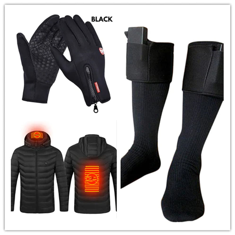 Heated Winter Gloves Touch Screen Riding Motorcycle Sliding Waterproof Sports Gloves with Fleece