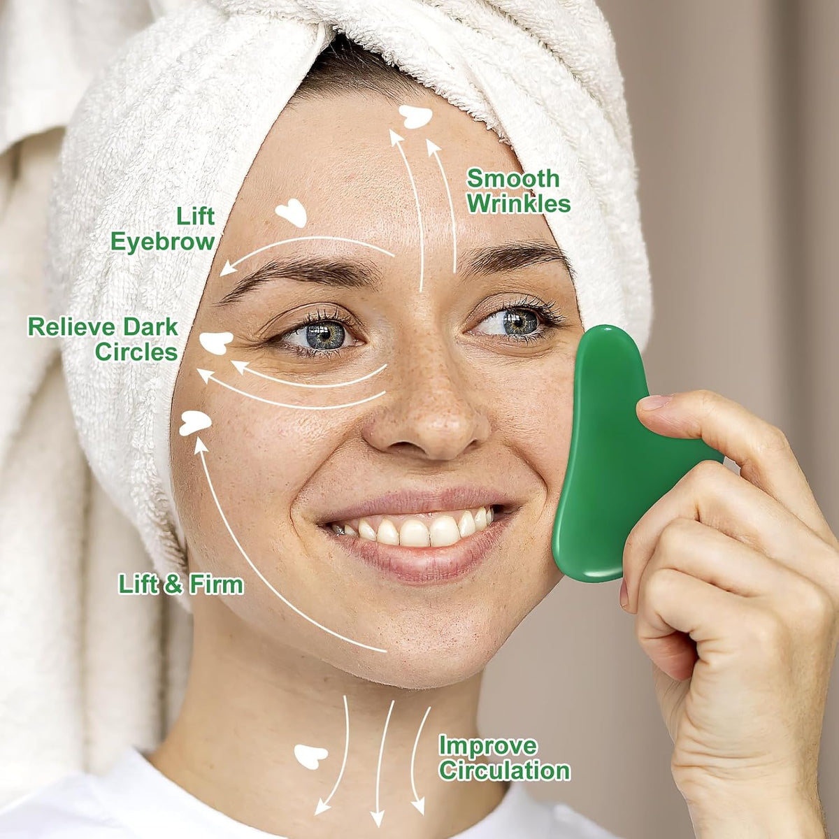 Jade Gua Sha Facial Sculpting Tool - Jawline Contour & Anti-Puffiness Massage Stick