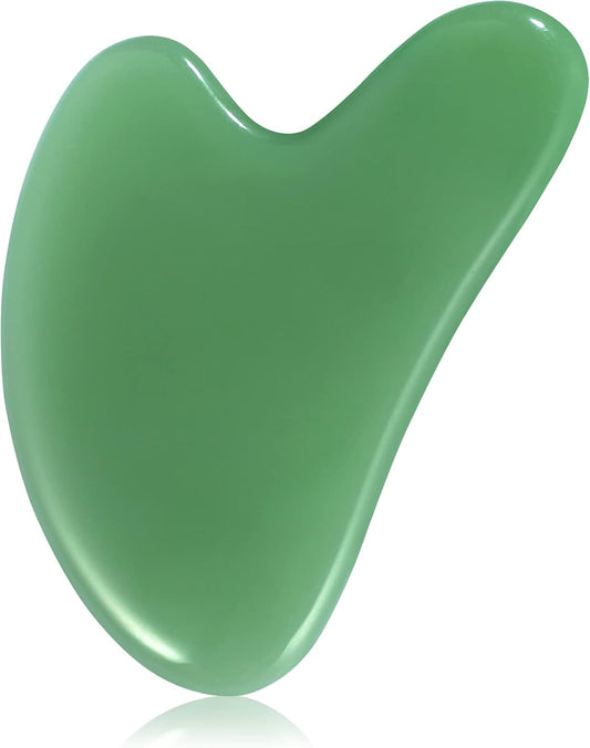 Jade Gua Sha Facial Sculpting Tool - Jawline Contour & Anti-Puffiness Massage Stick
